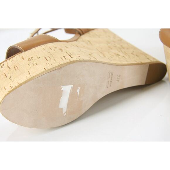 Miu Miu Brown Leather Studded Platform Wedge Sandals - Picture 9 of 12